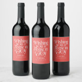 Season of Joy Holiday Wine Label Personalized ワインラベル (ボトル)