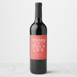 Season of Joy Holiday Wine Label Personalized ワインラベル