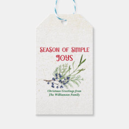 Season of Simple Joys Blue Juniper Christmas ギフトタグ