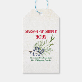 Season of Simple Joys Blue Juniper Christmas ギフトタグ