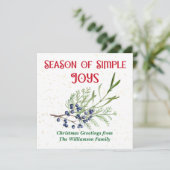 Season of Simple Joys Blue Juniper Christmas シーズンカード (スタンド正面)