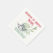 Season of Simple Joys Blue Juniper Christmas スタンダードカクテルナプキン (角)