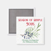 Season of Simple Joys Blue Juniper Christmas マグネット (正面/裏面)