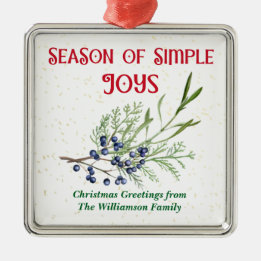 Season of Simple Joys Blue Juniper Christmas メタルオーナメント