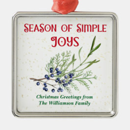 Season of Simple Joys Blue Juniper Christmas メタルオーナメント