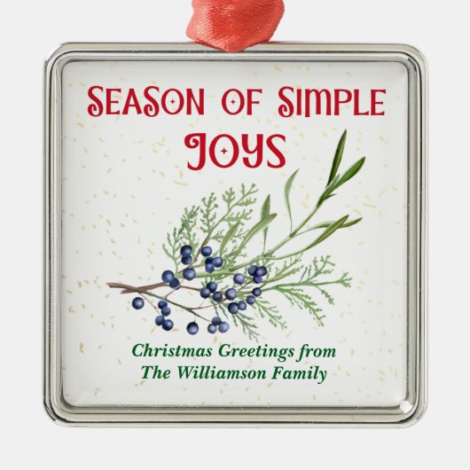 Season of Simple Joys Blue Juniper Christmas メタルオーナメント (正面)