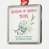 Season of Simple Joys Blue Juniper Christmas メタルオーナメント (左)