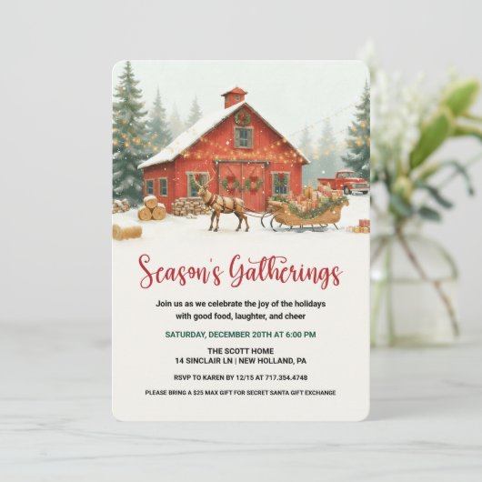 Season’s Gatherings Christmas Party Invitation  招待状 (スタンド正面)