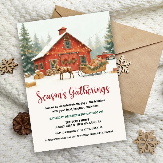 Season’s Gatherings Christmas Party Invitation  招待状