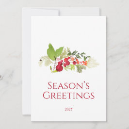 Season’s Greetings Holly Berry Card 招待状