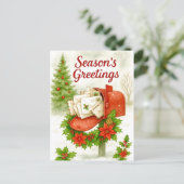 Season’s Greetings Mailbox Christmas Postcard シーズンポストカード (スタンド正面)