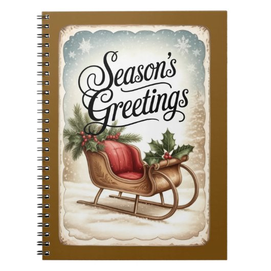 Season’s Greetings Winter Sleigh Notebook ノートブック (正面)