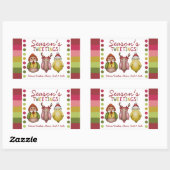 Season’s Tweetings - Cute Whimsical Bird Holiday  長方形シール (シート)