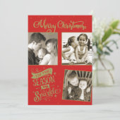 Season to Sparkleクリスマスグリッターカスタム3枚の写真 シーズンカード (スタンド正面)