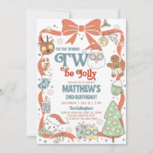 Season TWO be jolly boy Christmas 2nd birthday. 招待状 (正面)