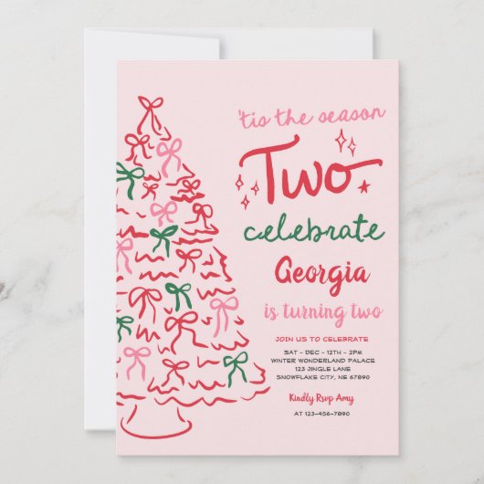 Season Two Celebrate Coquette Christmas Birthday 招待状 (正面)