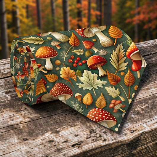 Seasonal Autumn Fall Mushroom Necktie Tie ネクタイ