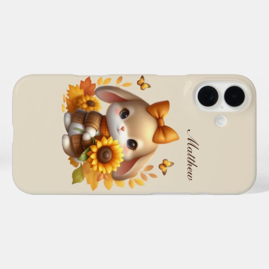 Seasonal bunny add name  Case-Mate iPhoneケース (裏面 (横))