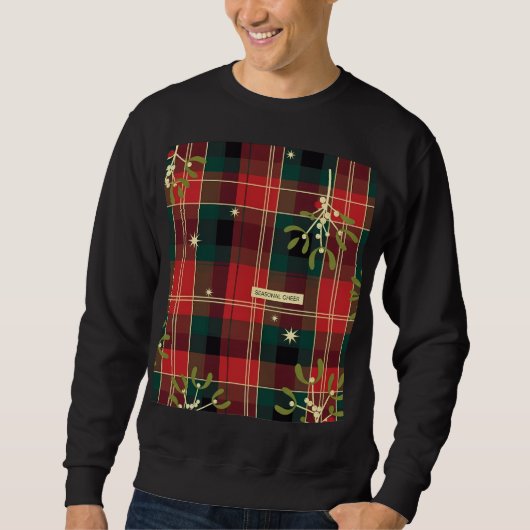 Seasonal Cheer (1) Tartan Christmas Pattern スウェットシャツ (正面)