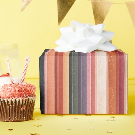 Seasonal Fall Striped  ラッピングペーパー (誕生日パーティー)