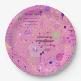 Seasonal Fruit Salad: Abstract Painting ペーパープレート