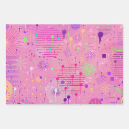 Seasonal Fruit Salad: Abstract Painting ラッピングペーパーシート