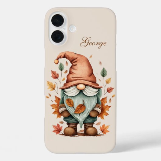 Seasonal gnome add name Case-Mate iPhoneケース (裏面)