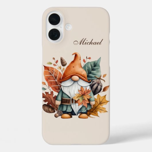 Seasonal gnome add name Case-Mate iPhoneケース (裏面)