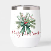Seasonal Greenery with Red Script Holiday Message (背面)