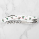 Seasonal Greenery with Red Script Holiday Message ソムリエナイフ (裏面)