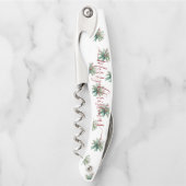 Seasonal Greenery with Red Script Holiday Message ソムリエナイフ (正面)