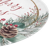 Seasonal Greenery with White Script  カッティングボード (角)