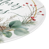 Seasonal Greenery with White Script  カッティングボード (角)