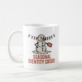 Seasonal Identity Crisis | Xmas Melting Snowman  コーヒーマグカップ (左)