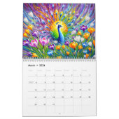 Seasonal Plumage – Botanical Peacocks Calendar カレンダー (3月 2026)