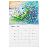 Seasonal Plumage – Botanical Peacocks Calendar カレンダー (2月 2026)