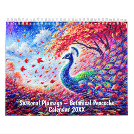 Seasonal Plumage – Botanical Peacocks Calendar カレンダー