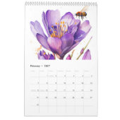 Seasonal Watercolor Flowers & Insects – 2026 カレンダー (2月 2027)