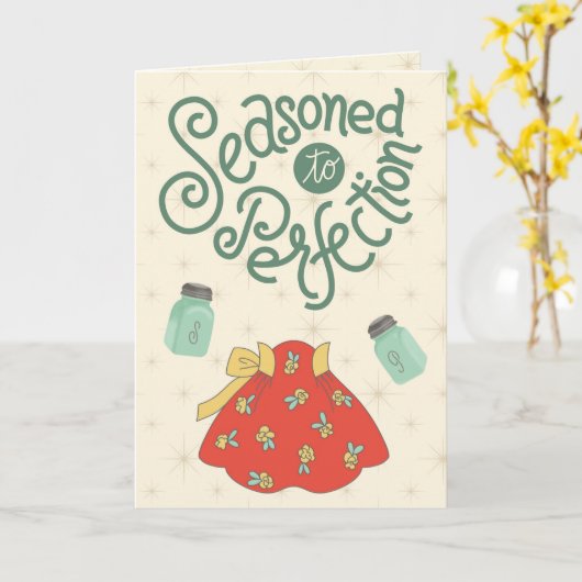 Seasoned to Perfection – Funny Food Pun カード (黄色い花)