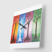 Seasons スクエア壁時計 (傾斜)