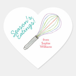 Season's Eatings cookie gift labels ハートシール