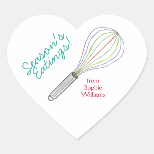 Season's Eatings cookie gift labels ハートシール (正面)