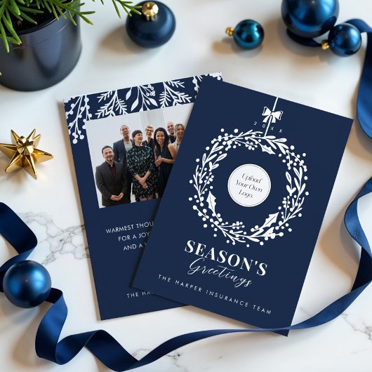 Season's Greetingリースビジネスロゴ&写真 シーズンカード