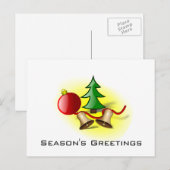 Season's Greeting ~レッドボール、ベル、ツリー シーズンポストカード (正面/裏面)