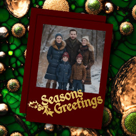 Season's Greeting and Your Photo 箔シーズンカード