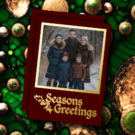 Season's Greeting and Your Photo 箔シーズンカード
