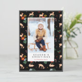Season's Greeting Black Reindeerフローラ写真 シーズンカード (スタンド正面)