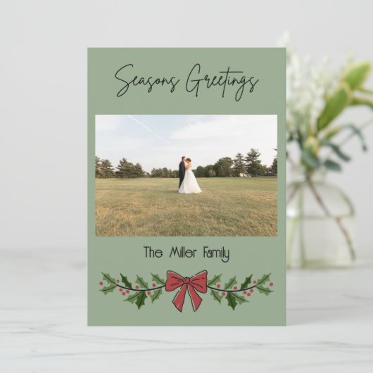 Seasons Greeting Garland and Mistletoe 招待状 (スタンド正面)