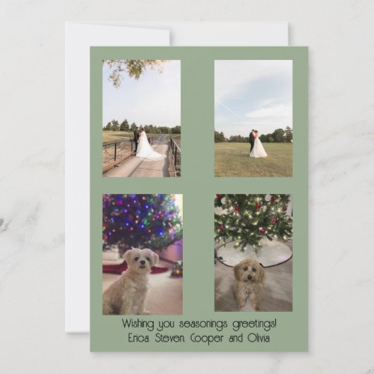 Seasons Greeting Garland and Mistletoe 招待状 (裏面)