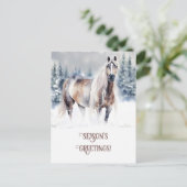 Seasons Greeting Horse in the Snow シーズンポストカード (スタンド正面)
